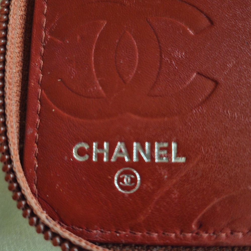 Authentic Chanel Rare Dark Red Cambon Large Zip Notebook Agenda - Picture 9 of 9